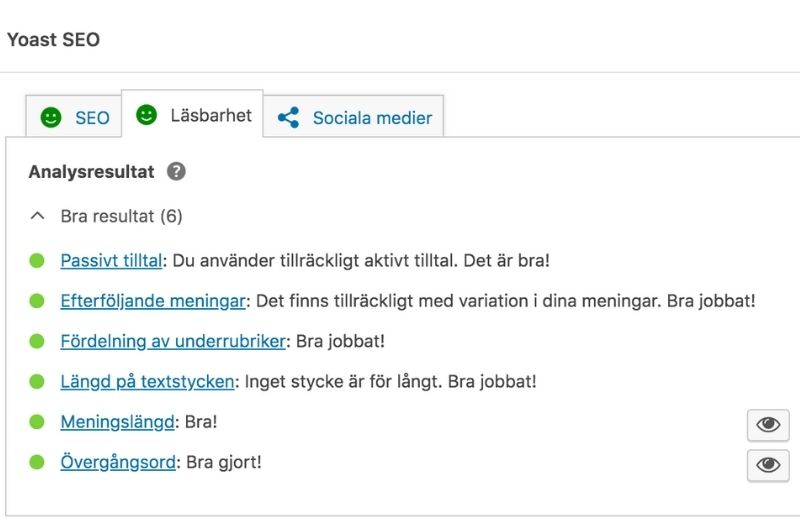 Sökordsoptimering i WordPress YoastSEO 1